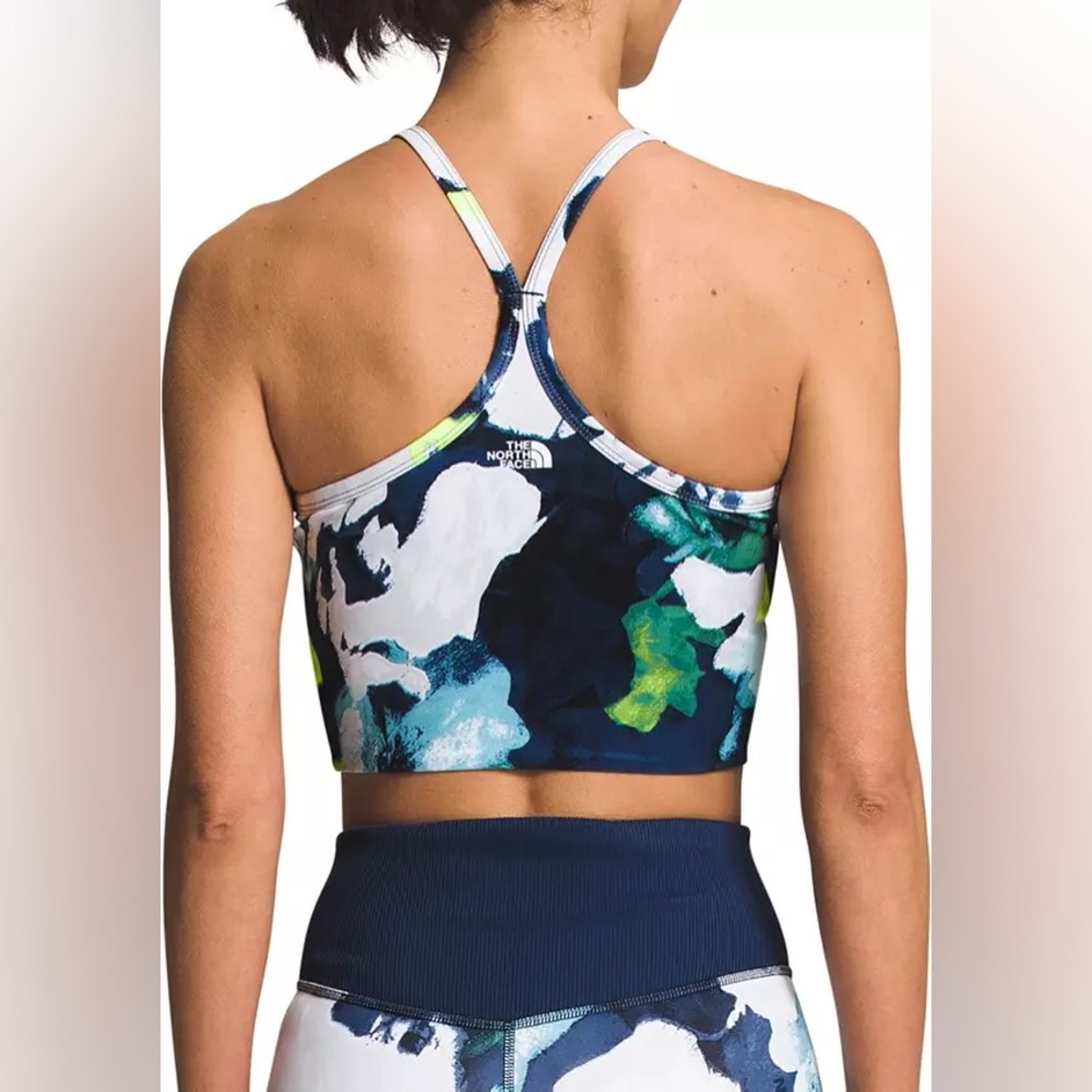 SOLD North Face - XL - Dune Sky Floral Navy Crop Tanklette Tank NEW - Picture 2 of 3